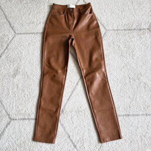 Wilfred Melina Tan Faux Leather Pants Size 0 Aritzia Best Seller